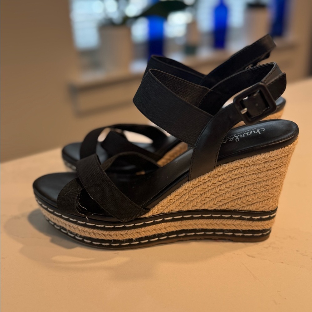 Elegant Black Wedge Sandals by Charles David